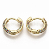 Brass Micro Pave Colorful Cubic Zirconia Hoop Earrings EJEW-S208-060-2