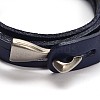 3-Loop Cowhide Leather Wrap Bracelets BJEW-F173-05-3