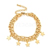 Brass Charm Bracelets for Women BJEW-U008-07G-1