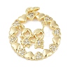 Rack Plating Brass Micro Pave Cubic Zirconia Pendants KK-H509-33G-1