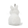 Animal Theme Flocky Opaque Resin Pendants RESI-H042-01P-04-3