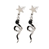 Alloy with Handmade Lampwork Stud Dangle Earrings LA-CBA71FC-01P-B-2