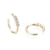 Brass Micro Pave Clear Cubic Zirconia Cuff Earrings EJEW-I249-13G-2