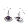 Natural Amethyst Ginkgo Leaf Dangle Earrings with Crystal Rhinestone EJEW-A092-03P-25-3