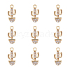 DICOSMETIC 10Pcs Brass Micro Pave Clear Cubic Zirconia Charms KK-DC0002-95-1