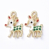 Golden Plated Alloy Enamel Pendants ENAM-D040-E02-G-1