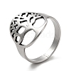 Non-Tarnish Tree of Life 201 Stainless Steel Finger Rings RJEW-G278-40P-1