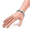 Synthetic Turquoise(Dyed) Cross & Skull Beaded Stretch Bracelet BJEW-JB08451-04-3