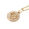 Brass Micro Pave Cubic Zirconia Pendant Necklaces for Women NJEW-E106-14KCG-2