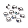 Fox Natural Gemstone Cuff Rings KK-A173-06AS-1