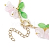 Flower Glass & Acrylic Charm Bracelets BJEW-JB10443-04-4