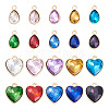  40Pcs 20 Styles Faceted Glass Rhinestone Pendants GLAA-TA0001-44-10