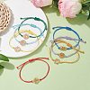 7Pcs 7 Style Alloy Chakra Link Bracelets Set BJEW-JB10017-2