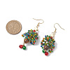 Glass Seed Beaded Dangle Earrings EJEW-MZ00170-3