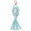 Handmade Macrame Cotton Threads & Natural Cowrie Shell Beads Pendant Decoration HJEW-JM02627-01-2