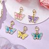 Butterfly Alloy Enamel Pendant Decorations HJEW-JM02705-01-1