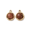 Synthetic Goldstone Half Round Charms STAS-L022-393G-01-1