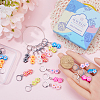 Handmade Polymer Clay Flower Pendant Locking Stitch Markers HJEW-SC0001-45-3