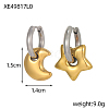 Two Tone 304 Stainless Steel Hoop Earrings STAS-OY016-82G-2