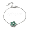 304 Stainless Steel Cable Chain Charm Bracelets for Women BJEW-U024-04P-02-4