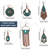 ANATTASOUL 6 Pairs 6 Style Ethnic Style Alloy Dangle Earrings with Iron Pins EJEW-AN0004-48-2