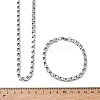 304 Stainless Steel Flower Link Chain Necklaces & Bracelets Sets SJEW-D091-04P-3