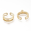 Brass Micro Pave Clear Cubic Zirconia Cuff Rings RJEW-P018-21G-3