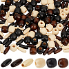 180Pcs 6 Styles Dyed Natural Wood Beads WOOD-PA0001-28-1