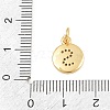 Brass Micro Pave Clear Cubic Zirconia Charms CU-CBA56CE-12G-S-3
