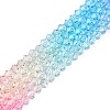 Gradient Color Baking Paint Glass Bead Strands LS-DGLA-A039-T6mm-A08-4