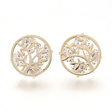 Brass Stud Earrings Findings KK-P153-26G-NF