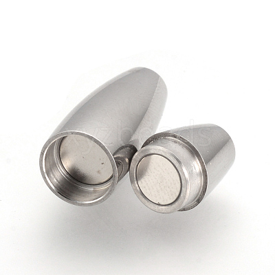 Tarnish Resistant 304 Stainless Steel Magnetic Clasps with Glue-in Ends LS-STAS-Q211-29A-1