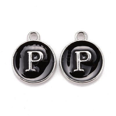 Platinum Plated Alloy Charms X-ENAM-S118-02P-P-1