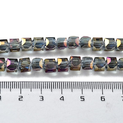 Electroplate Glass Bead Strands X-EGLA-R064-6mm-08-1
