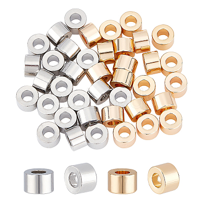 40Pcs 2 Colors Brass Beads KK-BC0009-37-1
