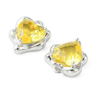 Brass Micro Pave Cubic Zirconia Charms KK-L208-06P-04-1