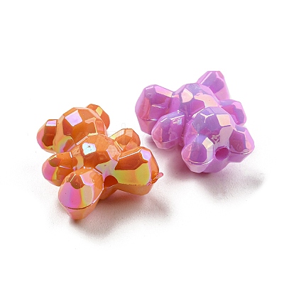 UV Plating Opaque Acrylic Faceted Beads MACR-D024-03-1