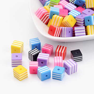 Mixed Cube Resin Beads X-RB106Y-1