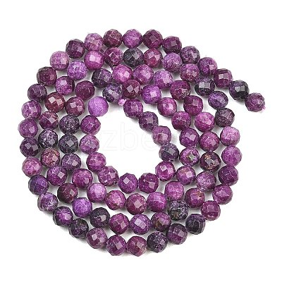 Heated Natural Sugilite Beads Strands G-B193-B04-4mm-1