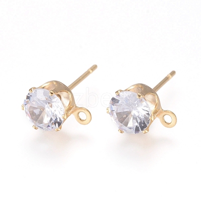 Brass Stud Earring Findings LS-KK-L199-B01-G-1