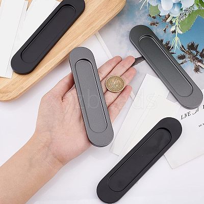 4Pcs 2 Colors No Punch Alloy Flush Pull Barn Door Handle FIND-CA0004-89-1