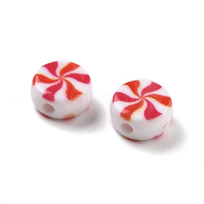 Two Tone Opaque Acrylic Beads X-OACR-D282-04A-1