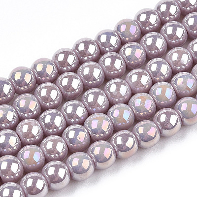 Electroplate Opaque Glass Beads Strands X-GLAA-T032-P4mm-AB07-1