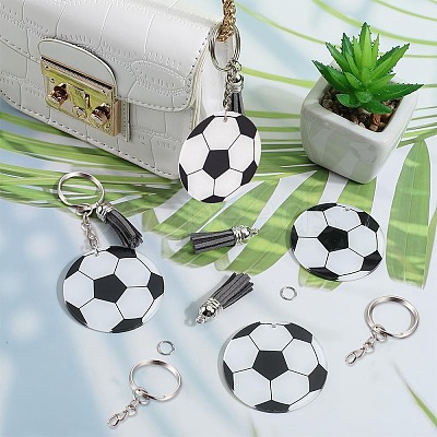 DIY Sports Ball Acrylic Pendant Keychain Making Kits DIY-SP0001-44D-1