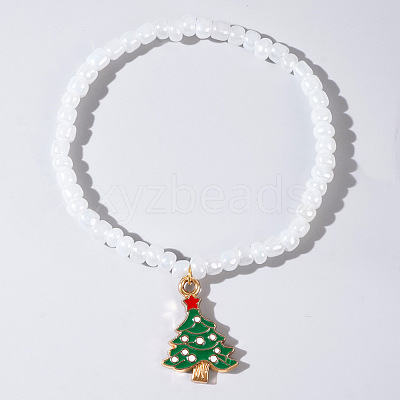 Christmas 304 Stainless Steel Enamel Charm Bracelets LB4238-1-1