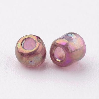 Round Transparent Colors Rainbow Glass Seed Beads X-SEED-A007-2mm-176-1