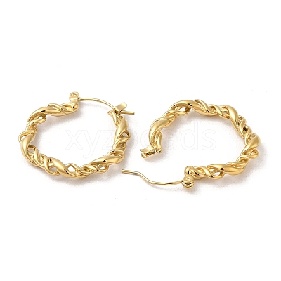Ion Plating(IP) 304 Stainless Steel Hoop Earrings EJEW-Z022-06G-1