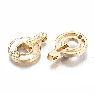 Brass Micro Pave Clear Cubic Zirconia Pendants KK-S356-316-NF-1