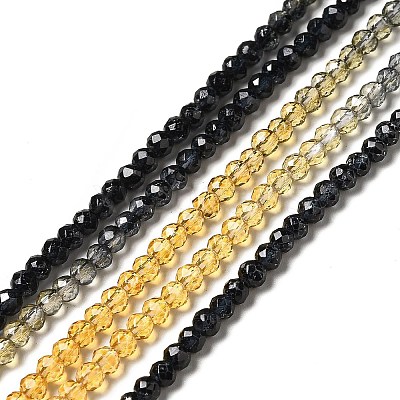 Transparent Gradient Color Glass Beads Strands X-GLAA-H021-01B-07-1