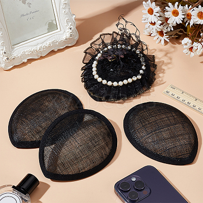 4Pcs Linen Teardrop Fascinator Hat Base for Millinery AJEW-FG0004-54B-1